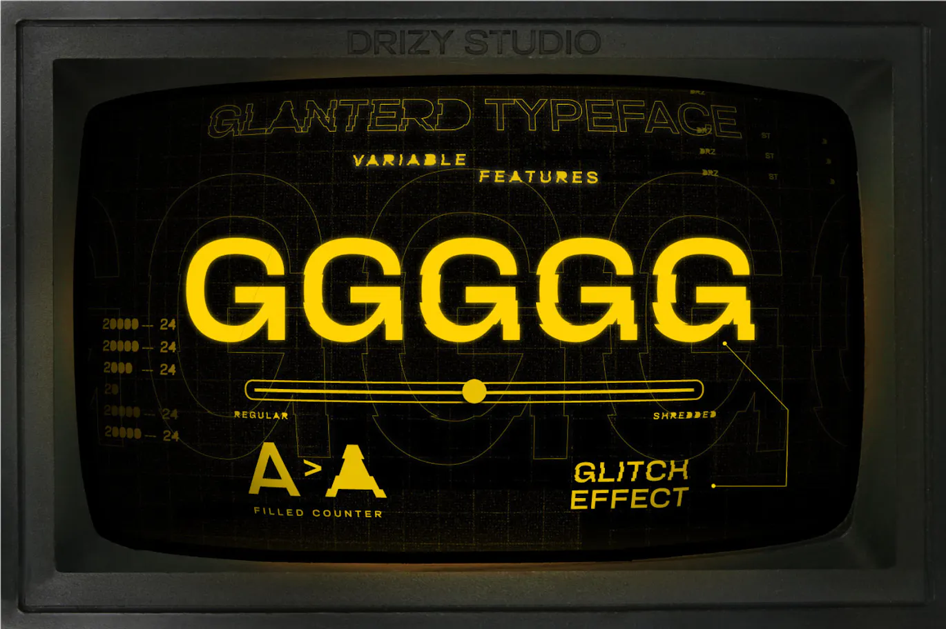 可变扭曲实验故障效果的英文装饰字体 Glanterd - Variable Glitch Typeface 设计字体 第6张