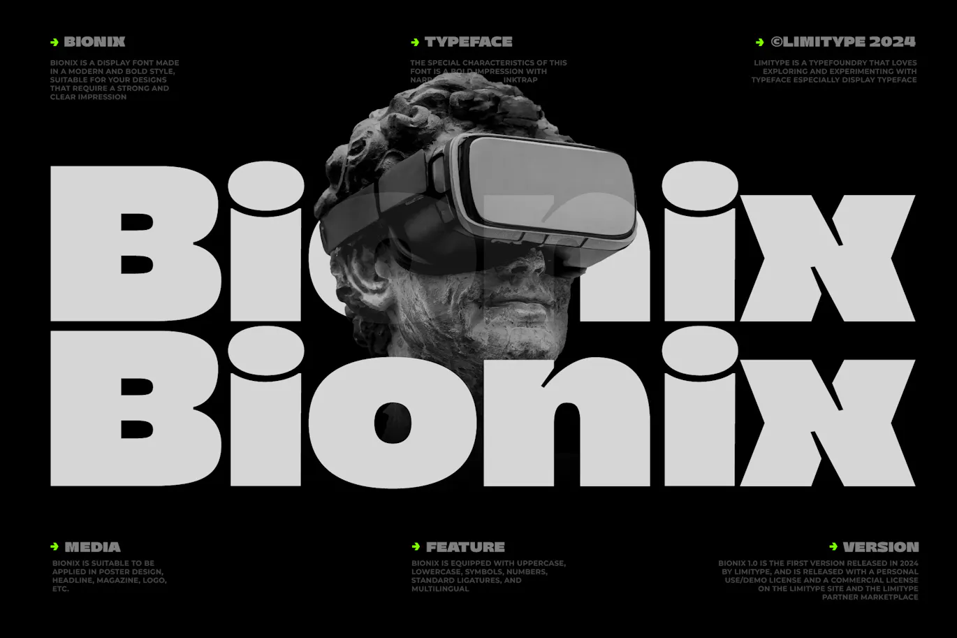 未来感的英文粗体无衬线装饰字体 - Bionix - Bold Futuristic Font