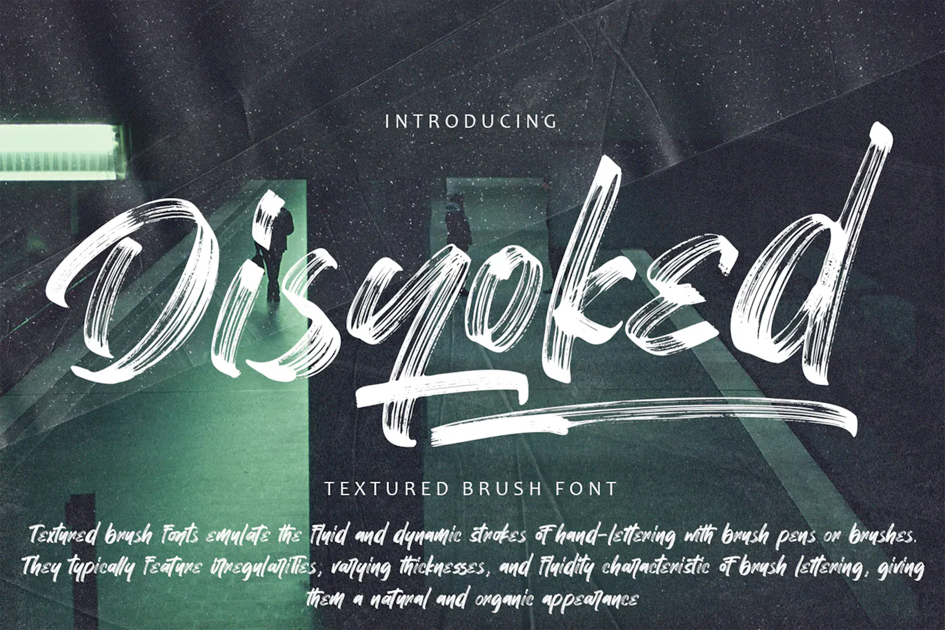 粗旷纹理的英文手写笔刷字体 - Disyoked - Textured Brush Font 设计字体 第1张