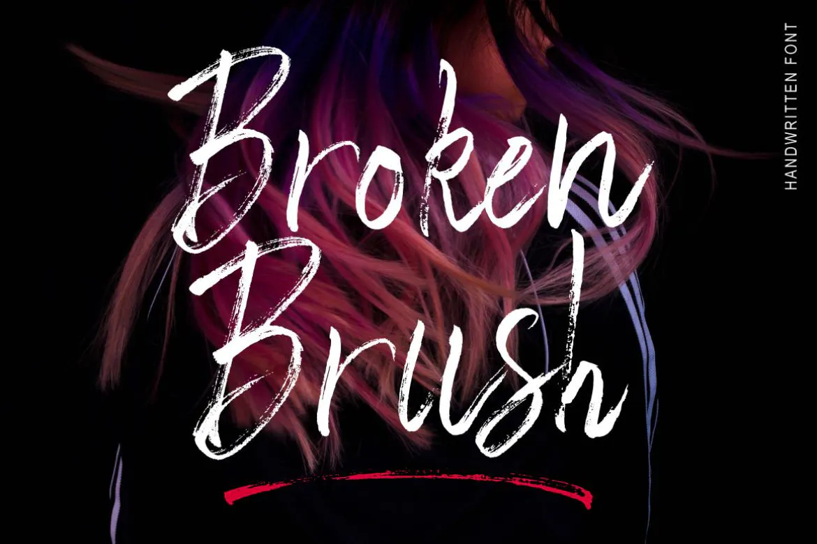 令人惊叹的手写签名风格英文字体 - Broken Brush 设计字体 第4张
