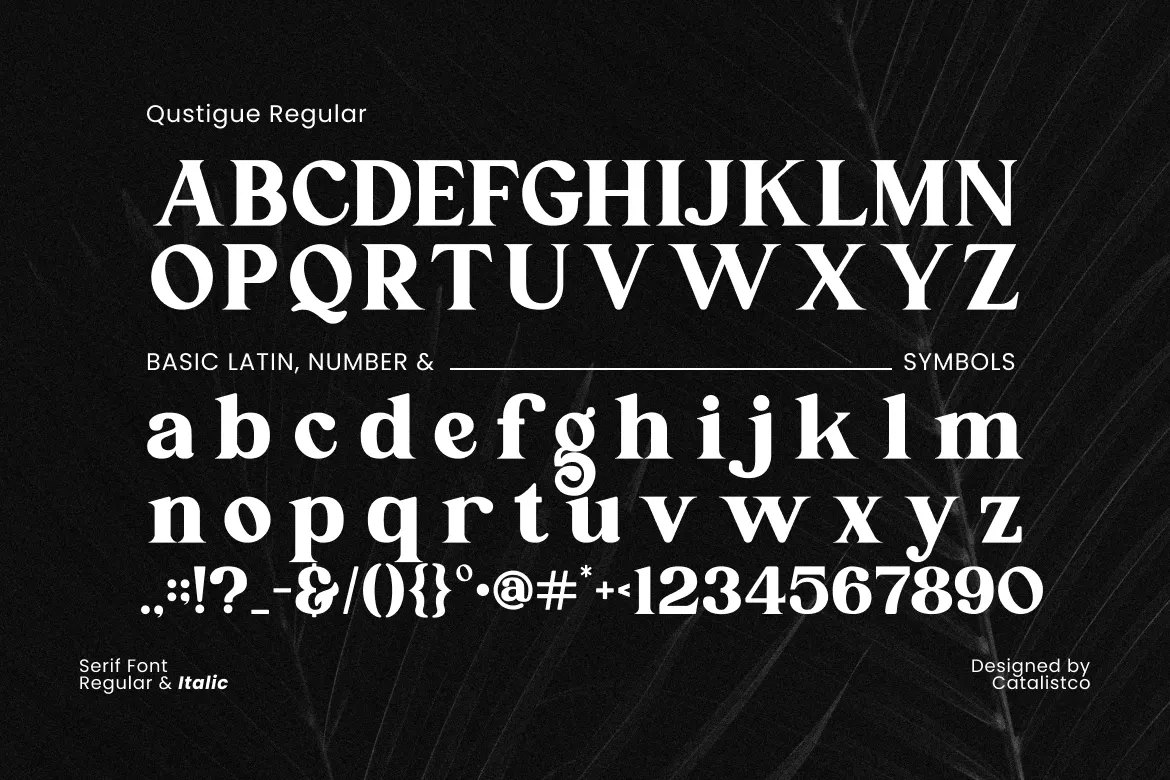 一款非常适合用制作报价文本、徽标的英文字体 Qustigue Serif Font 设计字体 第4张