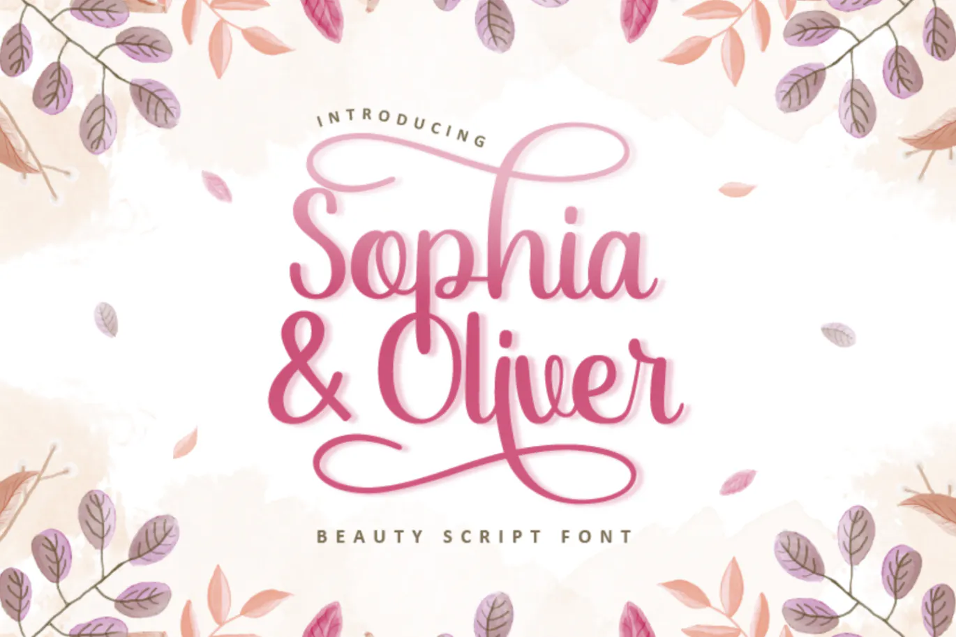 漂亮的现代风婚礼邀请函海报设计英文字体 - TS Sophia Oliver