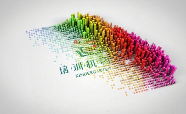 抽象柱形动画logo揭示AE模板