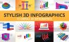 AE模板-12组三维立体信息数据图表动画 Stylish 3D Infographics