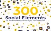 PR模板-300种视频网络媒体社交图形元素动画 Social Elements