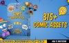 AE模板+PR预设-315个动漫卡通综艺表情贴纸文字图形动画包Comic Graphic Pack V4