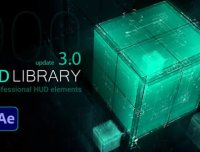 HUD Library V3.0 AE脚本-900个科技感线条屏幕边框UI界面元素动画预设包附加AE工程版