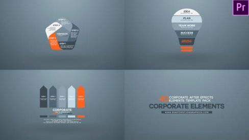 PR模板-40种公司企业图形报表展示动画 Corporate Elements