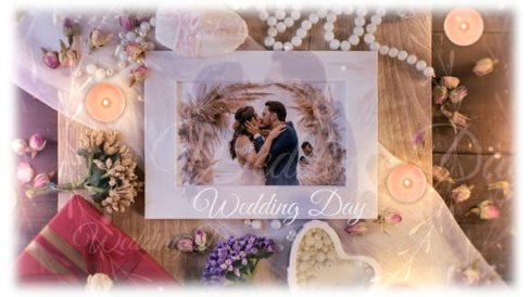 AE模板-温馨浪漫的婚礼纪念日视频相册展示