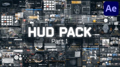AE模板-56种HUD未来科技感元素UI动画 HUD Pack 1