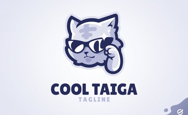 墨镜老虎Logo插画模板 Cool Taiga