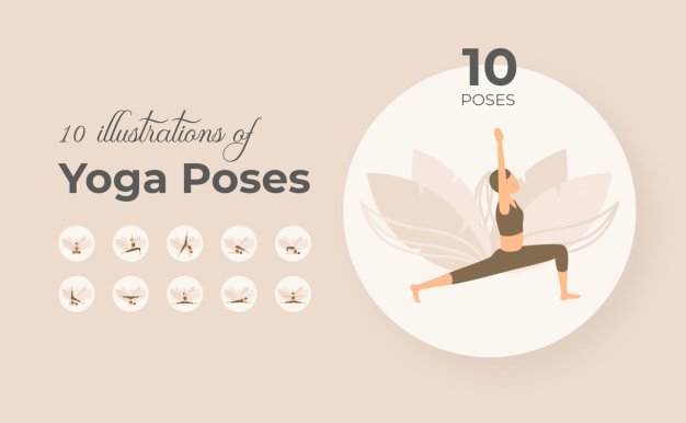 美丽瑜伽姿势插画素材v1 Lucka Yoga Poses – 10 illustrations Vol. 1