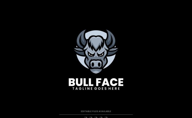 牛魔王吉祥物简单标志模板 Bull Face Simple Mascot Logo